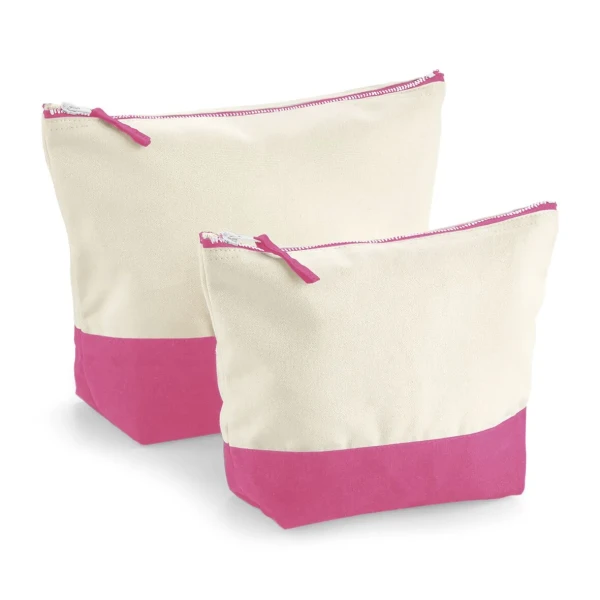 Płócienna Eko Kosmetyczka lub Torba Na Akcesoria z Grubej Bawełny W544 Natural&True Pink M & L