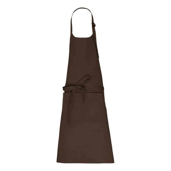 Profesjonalny Fartuch z Bawełny Organicznej z Kieszenią KI8007 CHOCOLATE