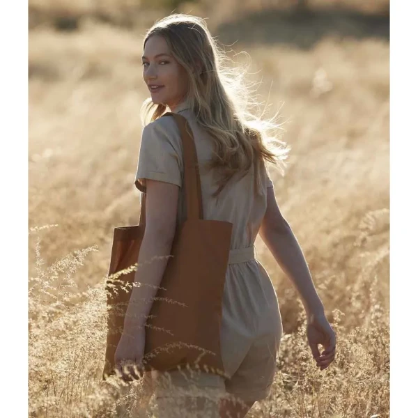 Klasyczna Eko Torba Na Zakupy z Bawełny Organicznej W161 Terracotta Lifestyle 1