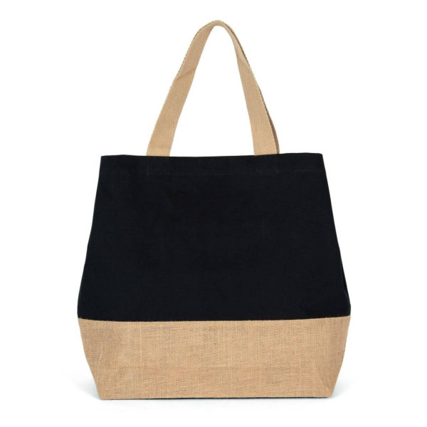 Eko torba płócienna z dnem z juty KI0235 Black / Natural
