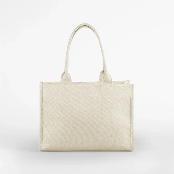 Torba Shopper Polycotton z Zamkiem, Wew. Kieszenią i Podszewką QD633 Natural