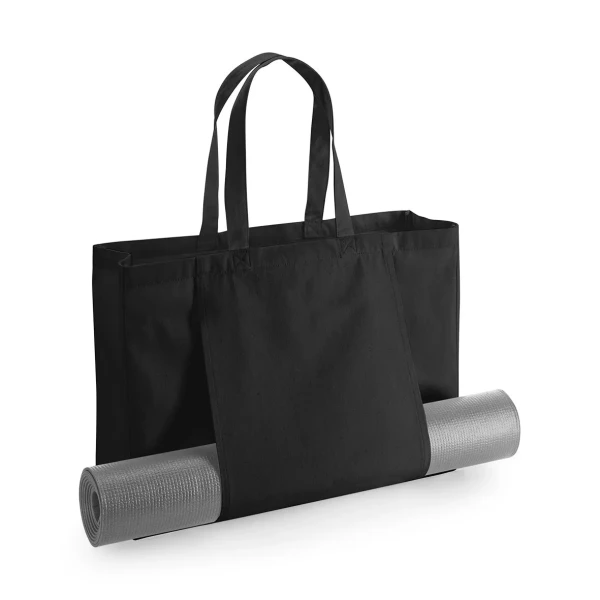 Płócienna Eko Torba z Bawełny Organicznej Do Jogi W818 Black 1