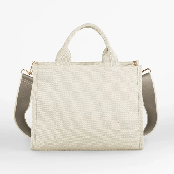 Torba Tote Polycotton z Zamkiem, Wew. Kieszenią i Podszewką QD632 Natural