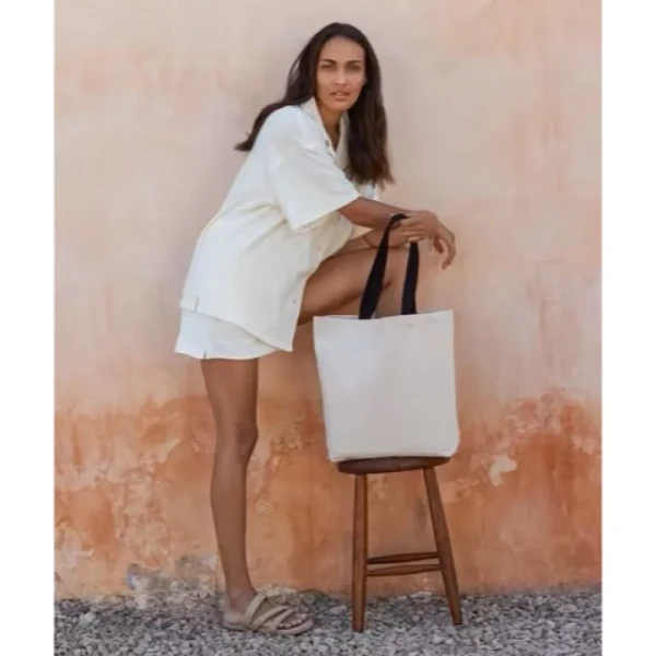 Płócienna Torba Na Zakupy z Bawełny Fairtrade W671 Natural / Black LF3