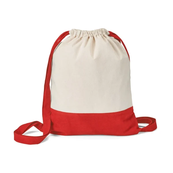 Bawełniany Dwukolorowy Worek Plecak 180 g/m² Hi92913_105 Czerwony
