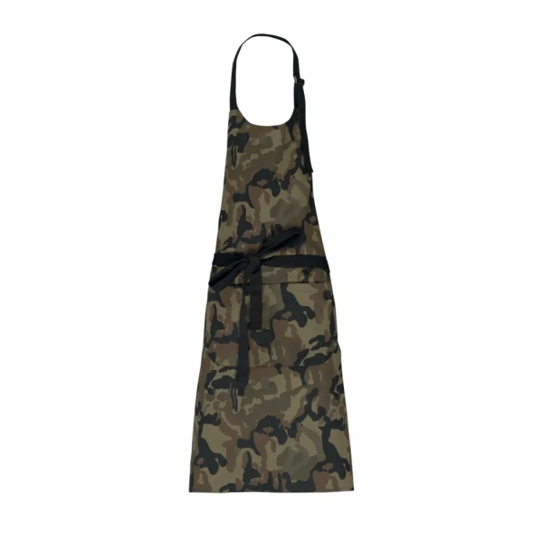 Profesjonalny Fartuch z Bawełny Płóciennej z Kieszenią KI885OLIVE CAMOUFLAGE