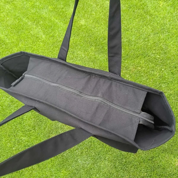 Duża Płócienna Torba Na Zakupy lub Plażę Zapinana Na Zamek W606 Black
