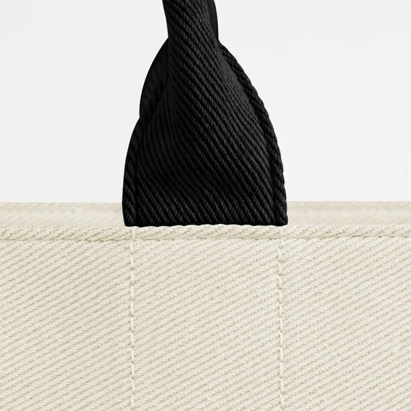Torba Shopper Polycotton z Zamkiem, Wew. Kieszenią i Podszewką QD633 Natural Black