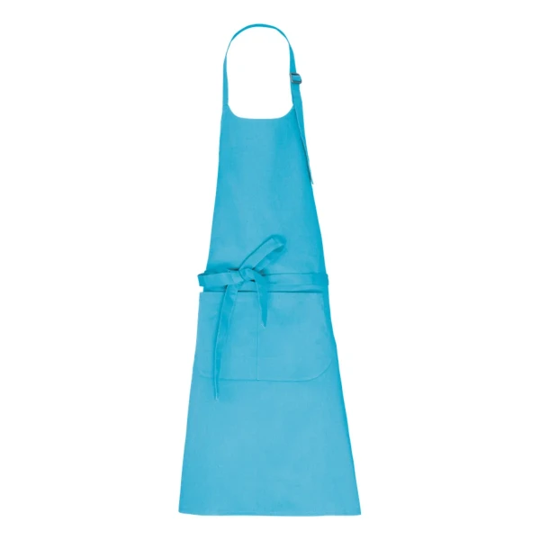 Profesjonalny Fartuch z Bawełny Organicznej z Kieszenią KI8007 SEA TURQUOISE
