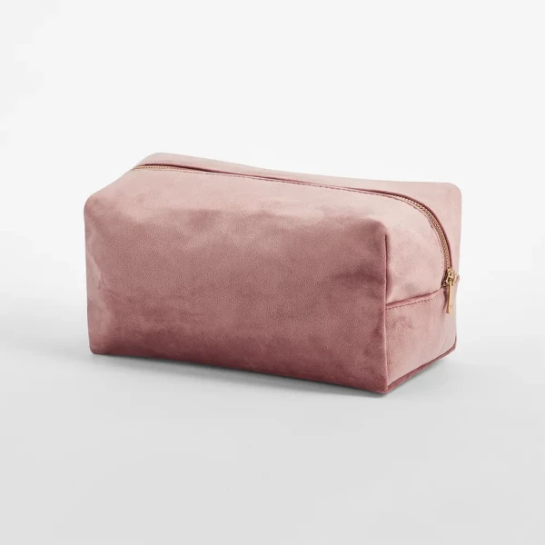 Aksamitna Eko Kosmetyczka Etui z Recyklingu z Podszewką i Certyfikatem GRS BG716 Rose Quartz Size L