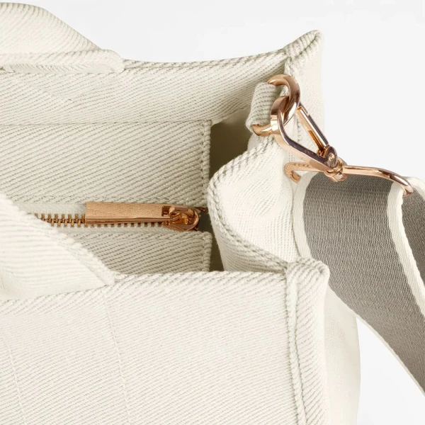 Torba Tote Polycotton z Zamkiem, Wew. Kieszenią i Podszewką QD632 Natural Zip Closure