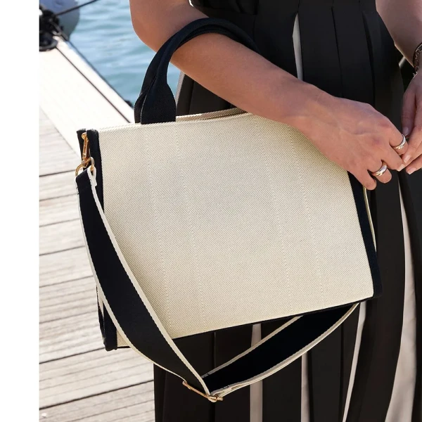 Torba Tote Polycotton z Zamkiem, Wew. Kieszenią i Podszewką QD632 Lifestyle