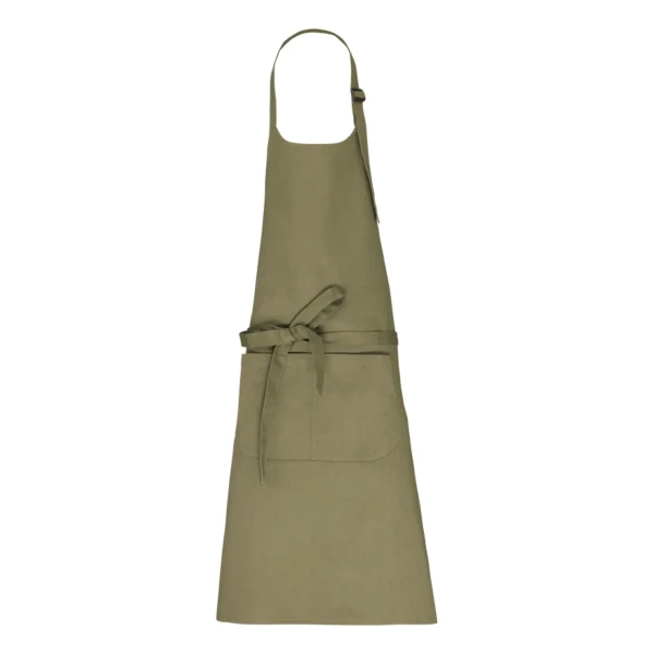 Profesjonalny Fartuch z Bawełny Organicznej z Kieszenią KI8007 LIGHT OLIVE GREEN