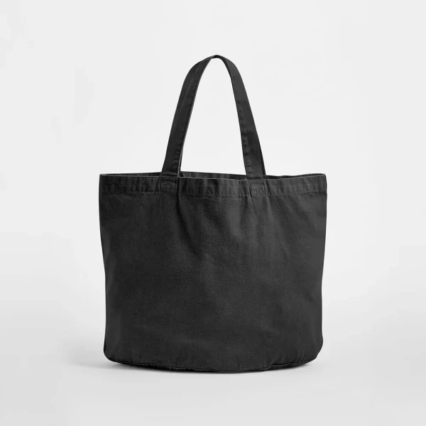 Torba Shopper z Płóciennej Bawełny z Recyklingu W345 Vintage Black