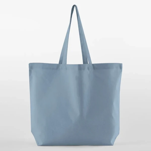 Duża Eko Torba Na Zakupy z Bawełny Organicznej z Dnem W165 Dusty Blue