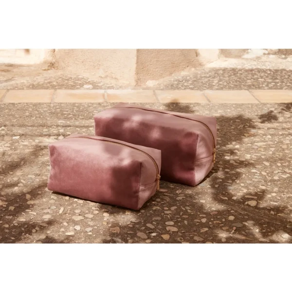 Aksamitna Eko Kosmetyczka Etui z Recyklingu z Podszewką i Certyfikatem GRS BG716 Rose Quartz LS5