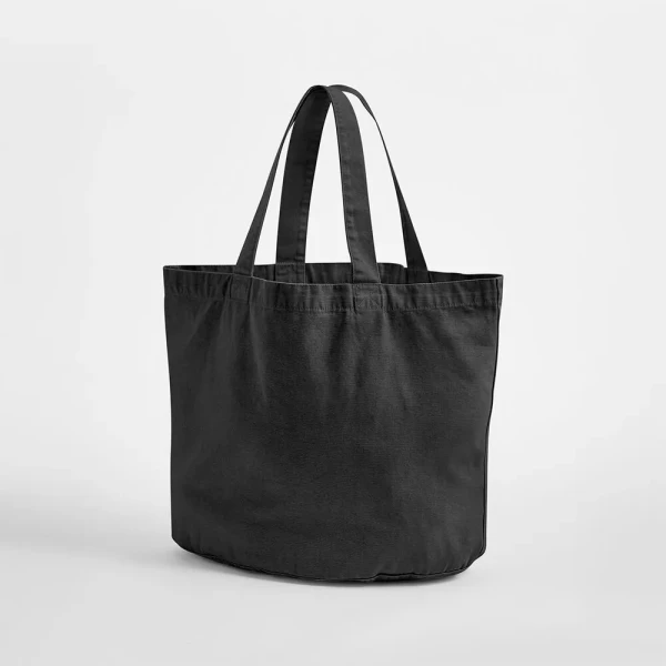 Torba Shopper z Płóciennej Bawełny z Recyklingu W345 Vintage Black