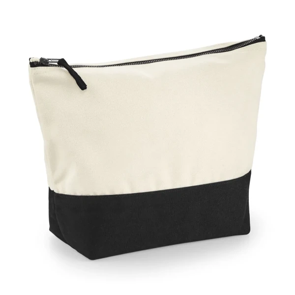 Płócienna Eko Kosmetyczka lub Torba Na Akcesoria z Grubej Bawełny W544 Natural&Black