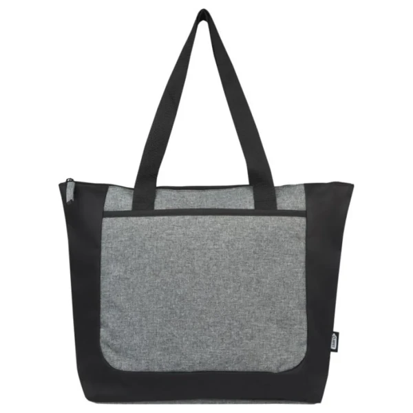 Torba Zapinana Na Zamek z Recyklingu RPET PC120657-90 Czarny / Melanż Szary