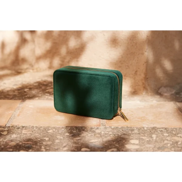 Aksamitne Podróżne Pudełko Na Biżuterię BG710 Dark Emerald