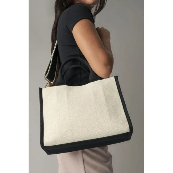 Torba Tote Polycotton z Zamkiem, Wew. Kieszenią i Podszewką QD632 Lifestyle