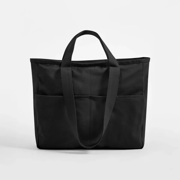 Płócienna Torba TOTE z Podwójnymi Uchwytami Zamykana Na Zamek W604 Black
