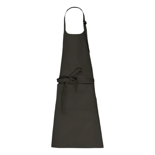 Profesjonalny Fartuch z Bawełny Organicznej z Kieszenią KI8007 DARK GREY