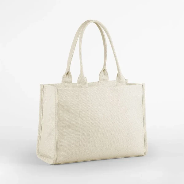 Torba Shopper Polycotton z Zamkiem, Wew. Kieszenią i Podszewką QD633 Natural