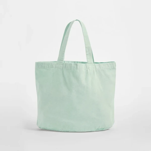 Torba Shopper z Płóciennej Bawełny z Recyklingu W345 Vintage Aqua