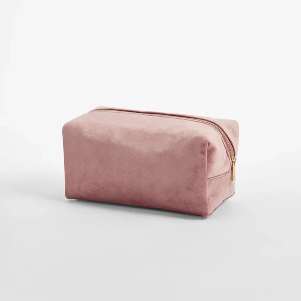 Aksamitna Eko Kosmetyczka Etui z Recyklingu z Podszewką i Certyfikatem GRS BG716 Rose Quartz Size M