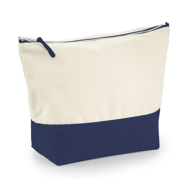 Płócienna Eko Kosmetyczka lub Torba Na Akcesoria z Grubej Bawełny W544 Natural&Navy