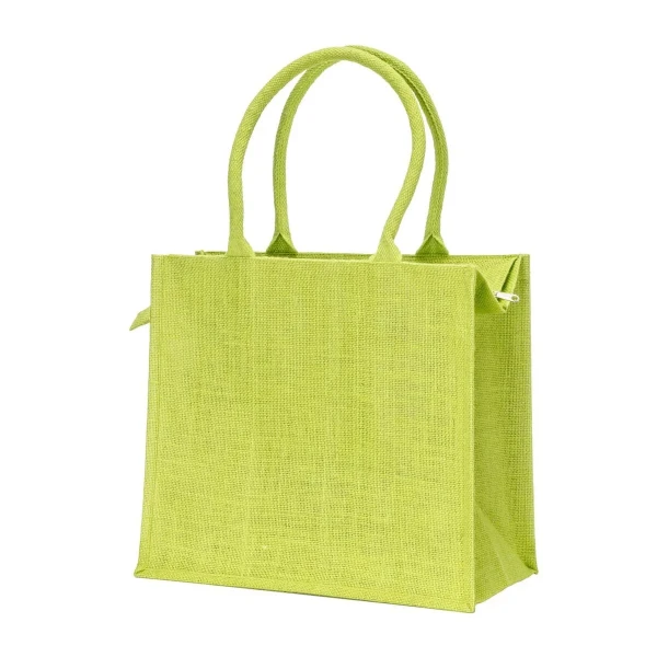 Jutowa Torba Na Zakupy z Zamkiem i Wewnętrzną Kieszenią Si25109 44 Green Apple
