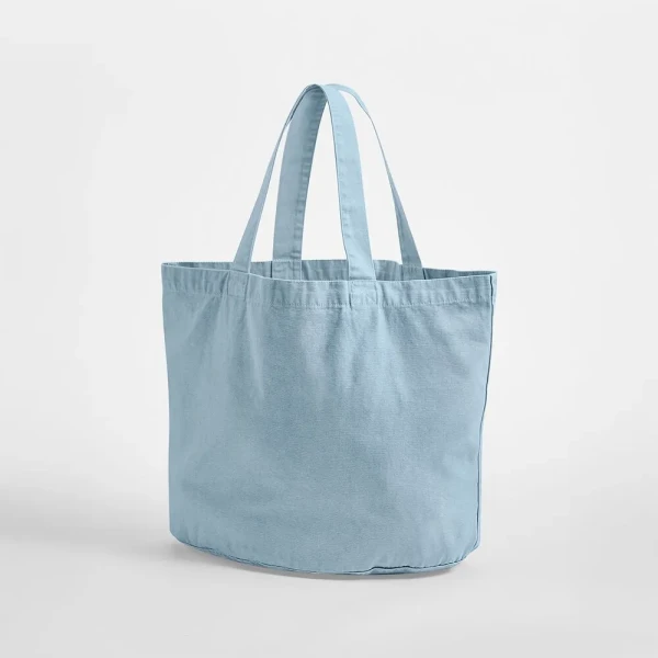 Torba Shopper z Płóciennej Bawełny z Recyklingu W345 Vintage Light Blue