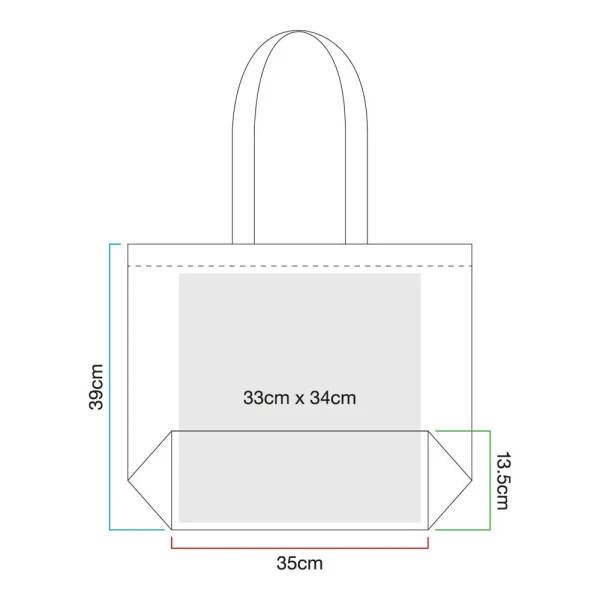 Duża Eko Torba Na Zakupy z Bawełny Organicznej z Dnem W165 Illustration