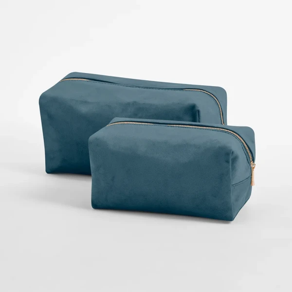 Aksamitna Eko Kosmetyczka Etui z Recyklingu z Podszewką i Certyfikatem GRS BG716 Blue Topaz