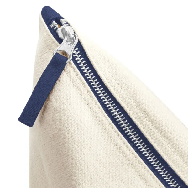 Płócienna Eko Kosmetyczka lub Torba Na Akcesoria z Grubej Bawełny W544 Natural&Navy 2