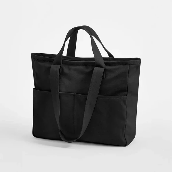 Płócienna Torba TOTE z Podwójnymi Uchwytami Zamykana Na Zamek W604 Black