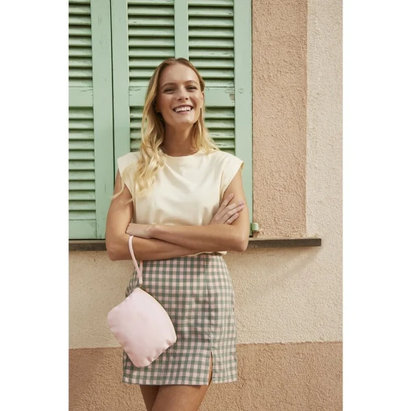 Płócienna Eko Torebka / Kosmetyczka z Bawełny Organicznej W820 Pastel Pink Lifestyle 2