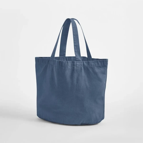Torba Shopper z Płóciennej Bawełny z Recyklingu W345 Vintage Denim