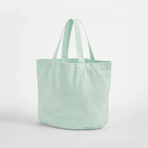 Torba Shopper z Płóciennej Bawełny z Recyklingu W345 Vintage Aqua