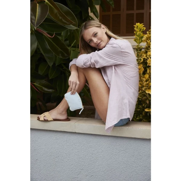 Bawełniana Organiczna Portmonetka W825 Pastel Blue Lifestyle2