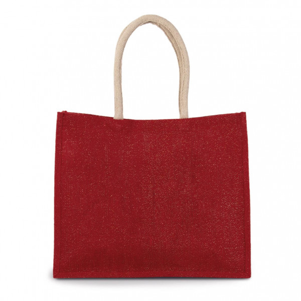 Eko kolorowa torba jutowa KI0219 Cherry Red Gold