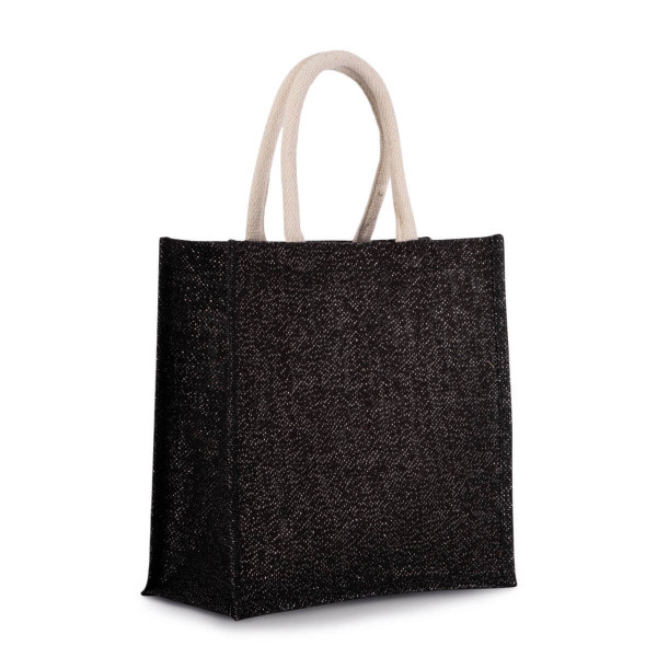 Eko świąteczna torba z juty rozm. M KI0274s Black / Silver