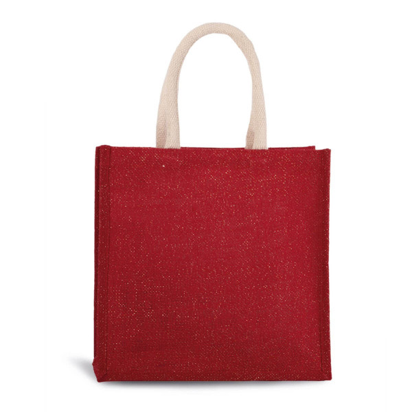 Eko świąteczna torba z juty rozm. M KI0274s Cherry Red / Gold