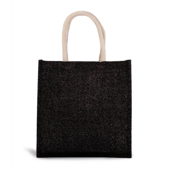 Eko świąteczna torba z juty rozm. M KI0274s Black / Silver