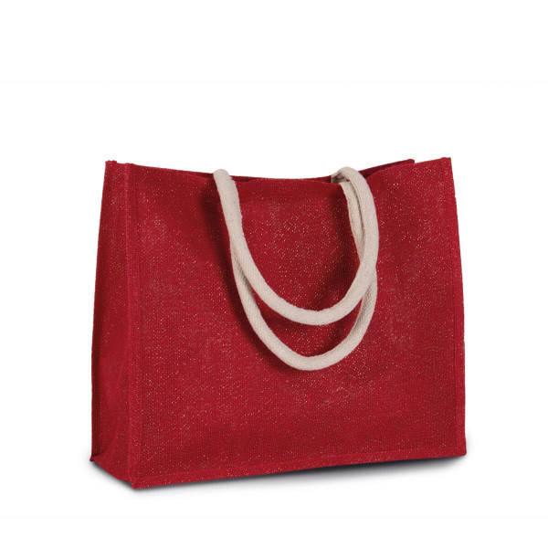 Eko świąteczna duża torba jutowa rozm. L KI0219s Cherry Red / Gold