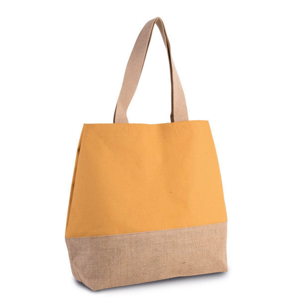 Eko torba płócienna z dnem z juty KI0235 Cumin Yellow / Natural