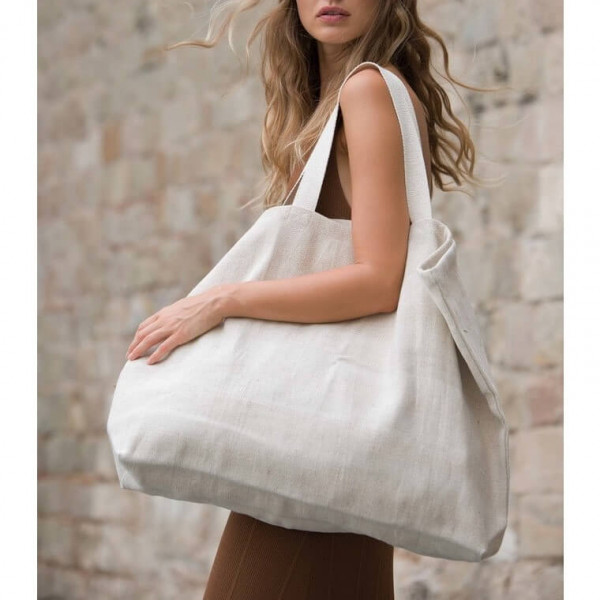 Eko duża torba z jutobawełny z kieszenią - Juco - XXL - KI0260 Rustic Natural