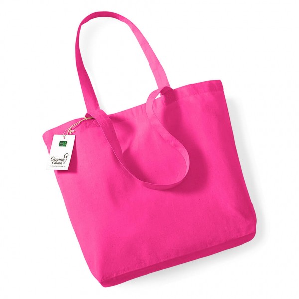 Eko torba z dnem z bawełny organicznej W180 Fuchsia