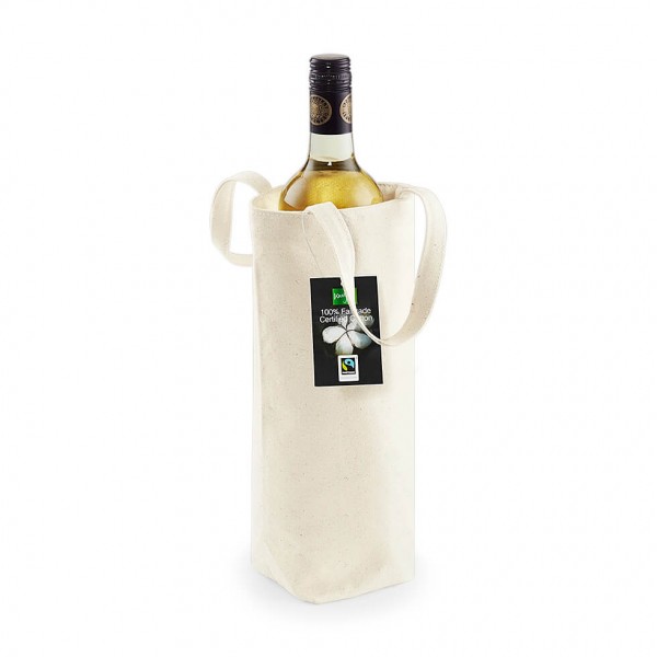 Eko bawełniana torba Fairtrade na butelki W620 Natural
